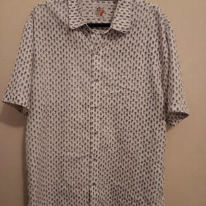 Marti Kat Men’s  2XL Hawaiian Shirt Pineapples Blue & White Soft Velour Feel EUC